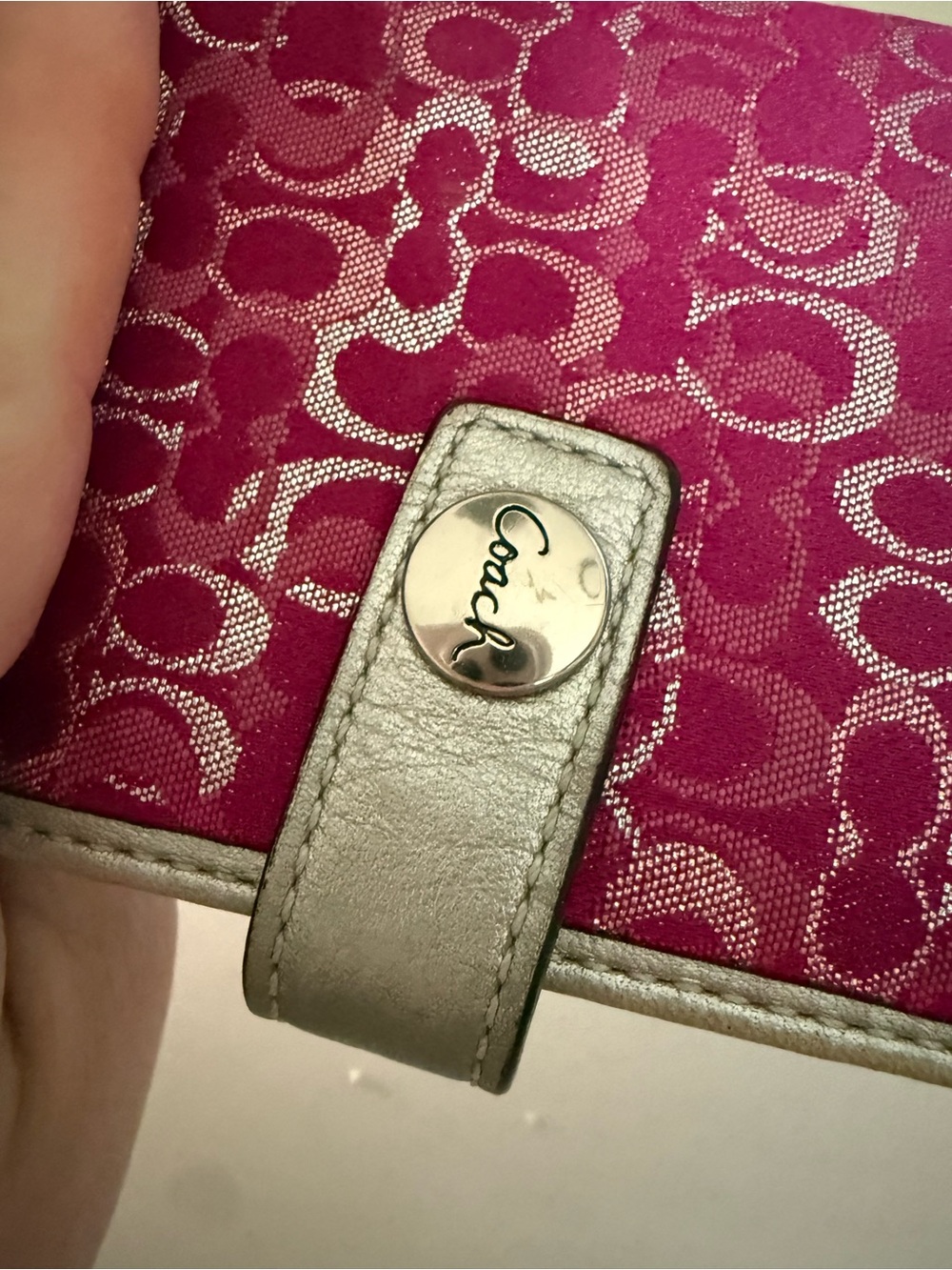 Coach Signature Continental Wallet with Silver Trim - Picture 3 of 6